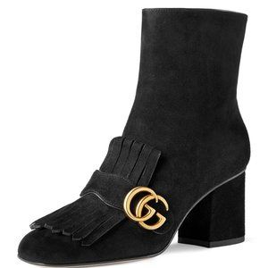 New Gucci Marmont 75 Boots Black